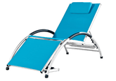 Dockside Sun Lounger – Aluminum (White frame, True Turquoise Sling) - JUST Hammocks